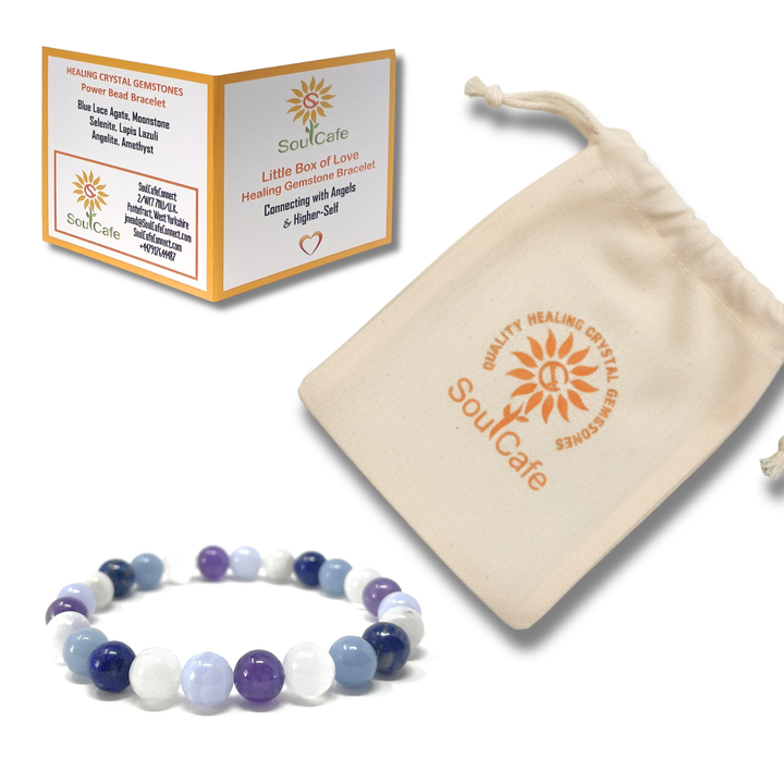 SoulCafe Connecting With Angels & Higher Self Bracelet - Stretch Crystal Gemstone Bracelet