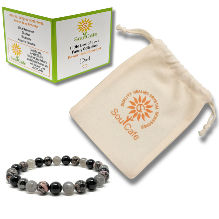 SoulCafe - Gift for Dad - Stretch Bead Crystal Gemstone Bracelet