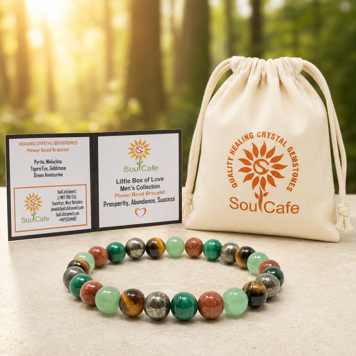 Men's Prosperity Abundance & Success Crystal Bead Bracelet - Holistic Support for Manifesting