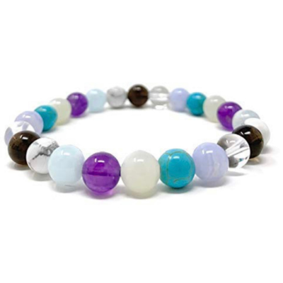 SoulCafe Calm Emotions crystal bracelet with Amethyst, Aquamarine, Moonstone and complementary gemstones