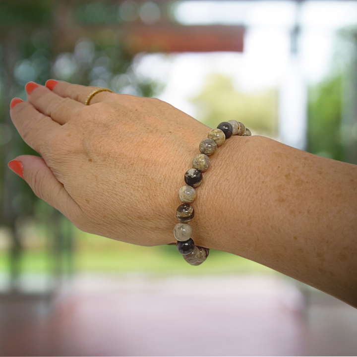 Ocean Jasper Power Bead Crystal Bracelet - Crystal Gemstone Bracelet - Gift Box & Tag