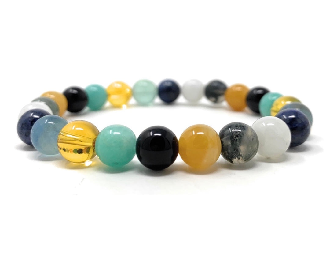 Study crystal Gemstone Stretch Bead Bracelet - Soul Cafe Gift Box & Tag