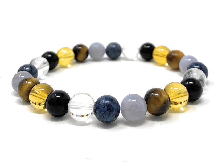 Memory, Concentration & Thinking Crystal Gemstone Stretch Bracelet - Soul Cafe Gift Box and Tag
