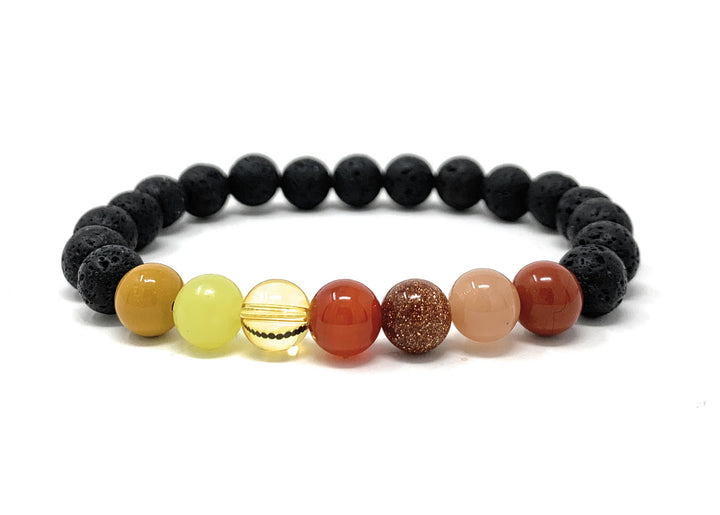 Positive Energy Bracelet - Lava Stone Diffuser Gemstone Bracelet - Joy Bracelet - Essential Oil Power Bead Bracelet - Gift Box & Tag