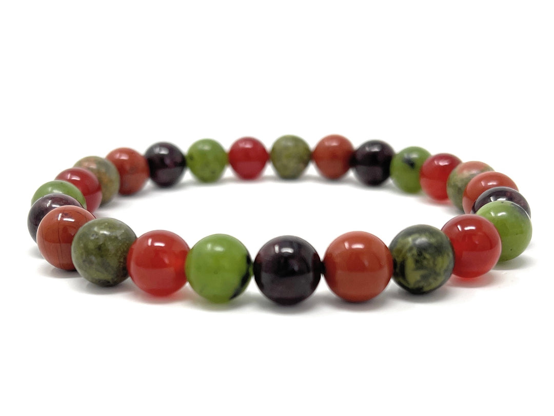 Men's Love & Passion Stretch Crystal Gemstone Bead Bracelet - Soul Cafe Box & Tag