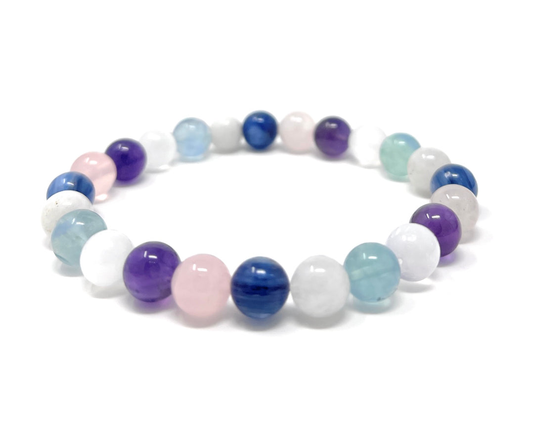 Sleep and Dream Crystal Gemstone Stretch Bead Bracelet - Soul Cafe Gift Box and Tag