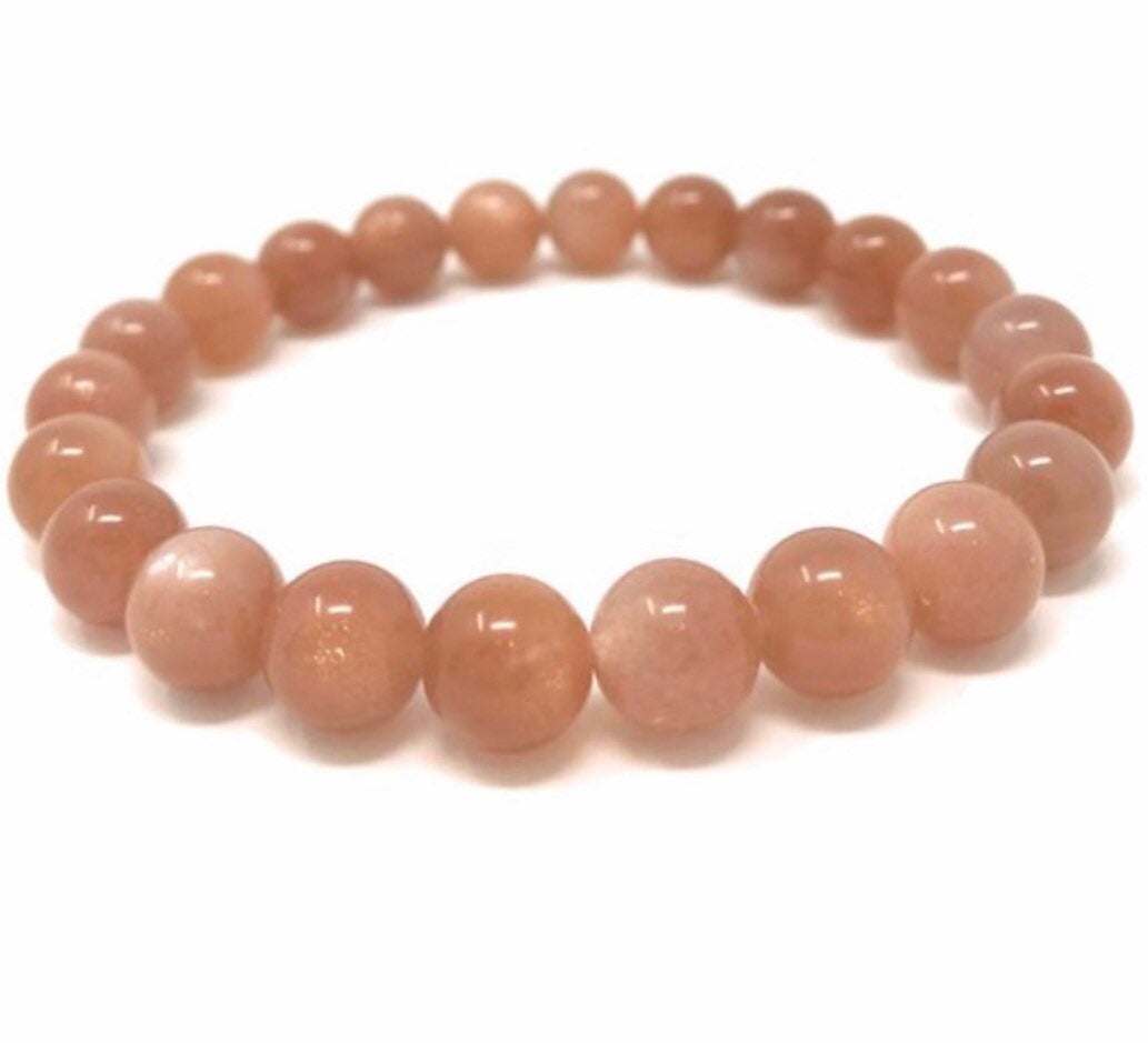 Sunstone Crystal Gemstone Stretch Bead Bracelet - Soul Cafe Gift Box & Tag