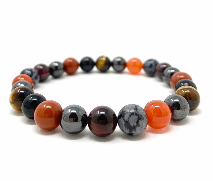 Protection & Grounding Bracelet - Stretch Crystal Gemstone Bracelet - Soul Cafe Gift Box & Information Tag - Grounding Bracelet