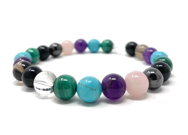 Cleanse & Clear Negative Energy Crystal Bracelet - Healing Power Bead Bracelet - Box and Tag