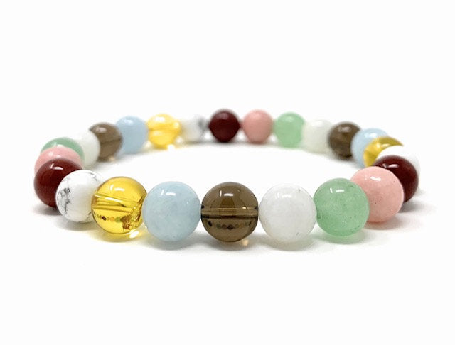 Crystal Gemstone Stretch Bead Bracelet  - Crystals for Letting go of Past - Soul Cafe Gift Box & Tag